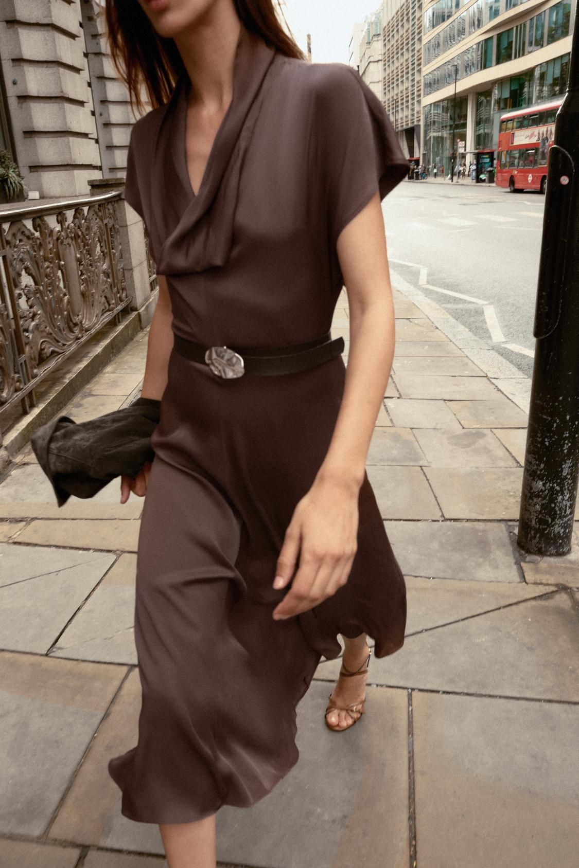 Robe fluide brune