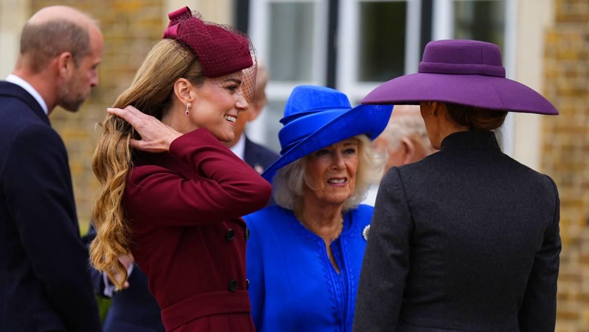 El encuentro de Kate Middleton y la reina Camilla con Melania Trump en Windsor