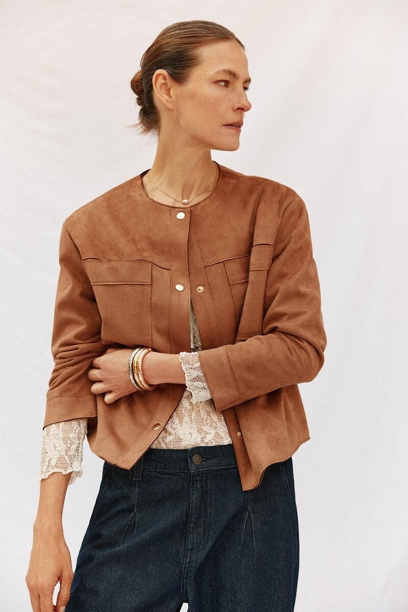 Veste courte brune