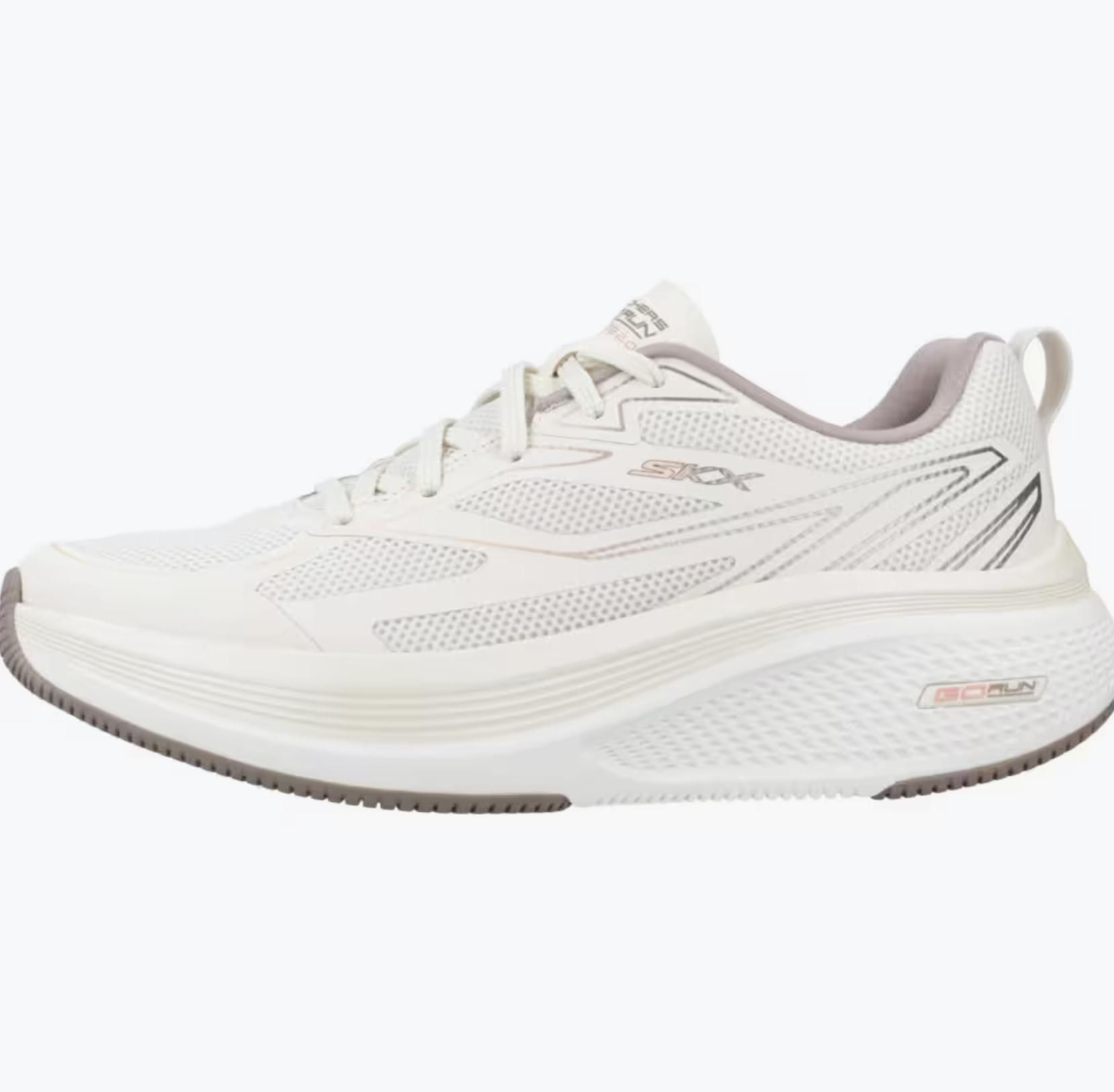 Skechers blancs coulant des baskets