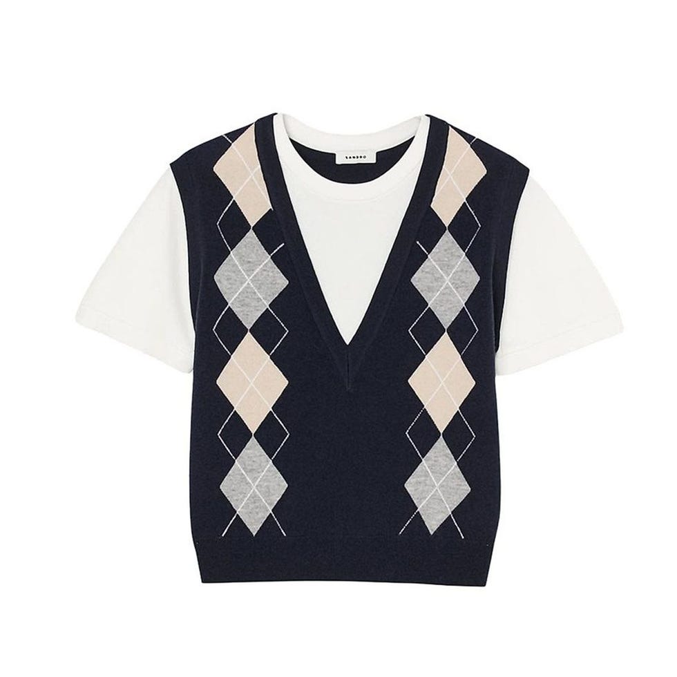 Pull à effet en couches Argyle