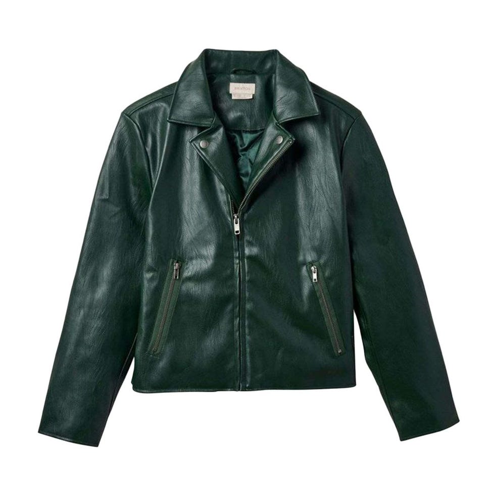 Veste en cuir végétalien moto