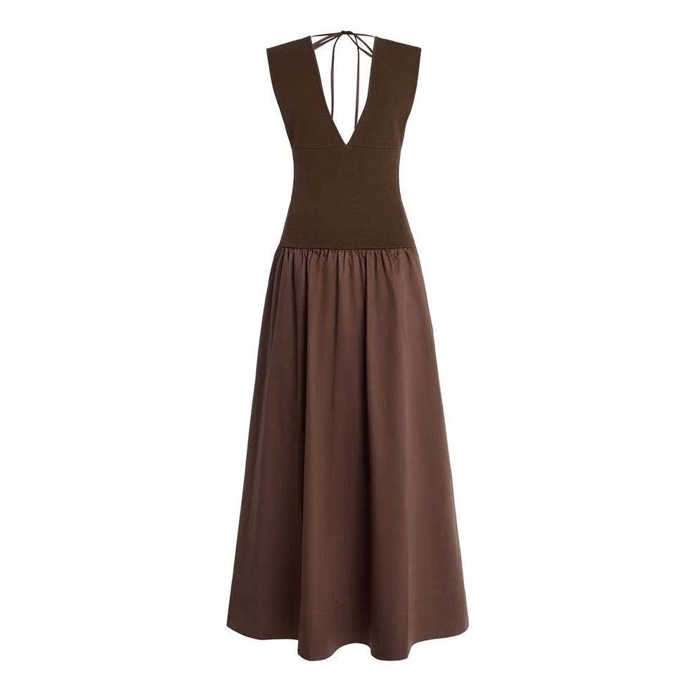 Robe de cercle maxi tricoté et coton