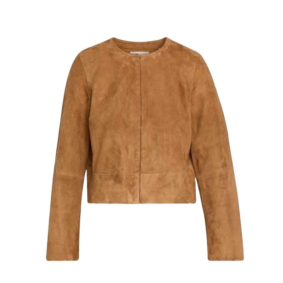 Veste en daim recadrée