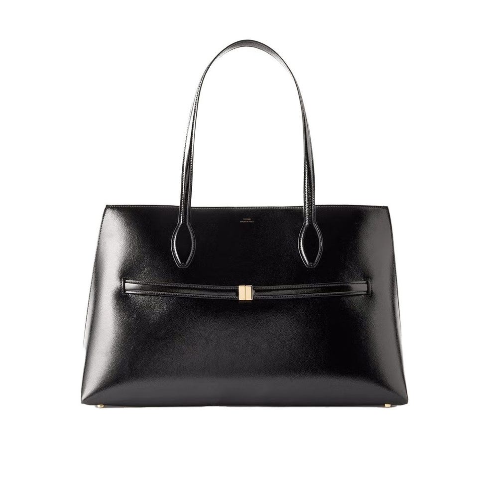 Naplack Crinkled Patent-Leather Tote