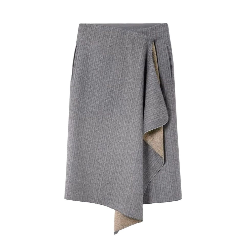 Jupe enveloppante à chevrons en détresse