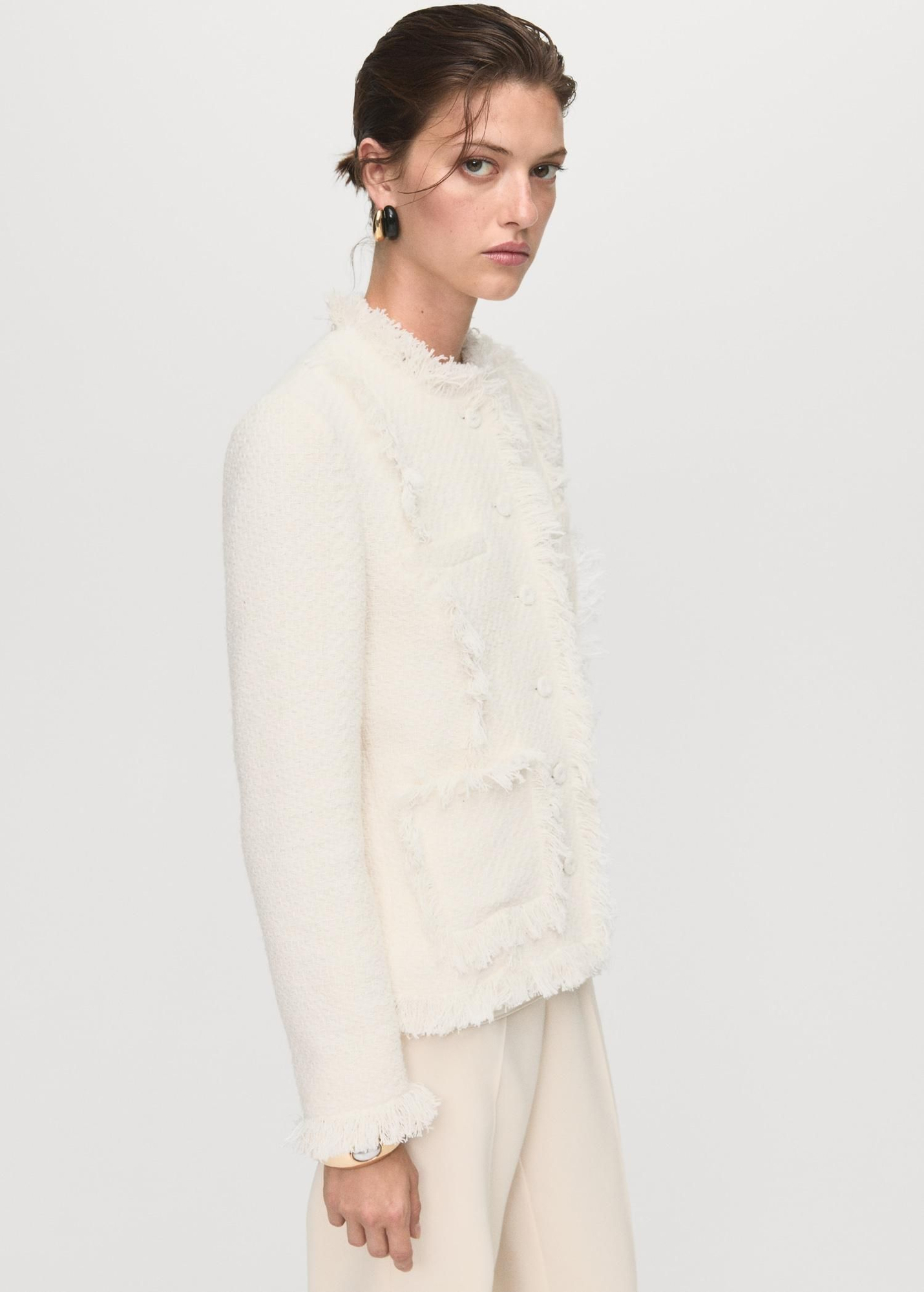 Veste en tweed blanc