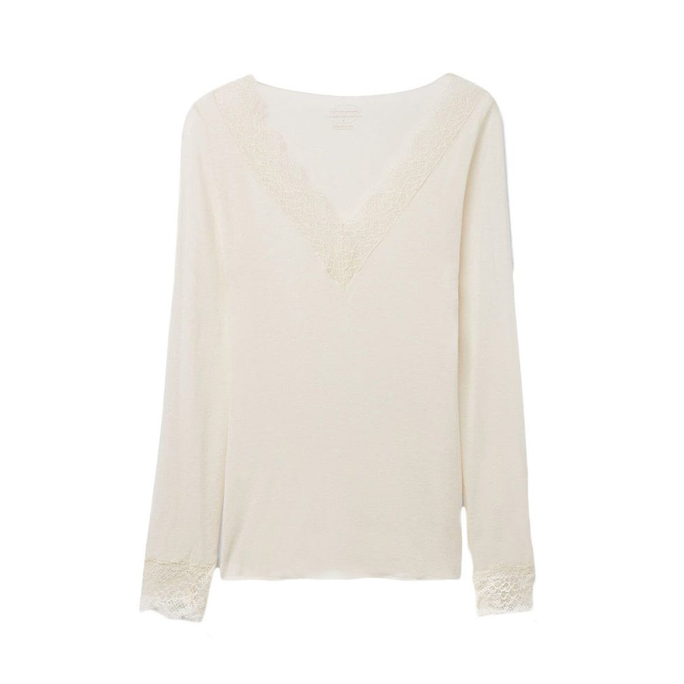 Chemise à manches longues en dentelle