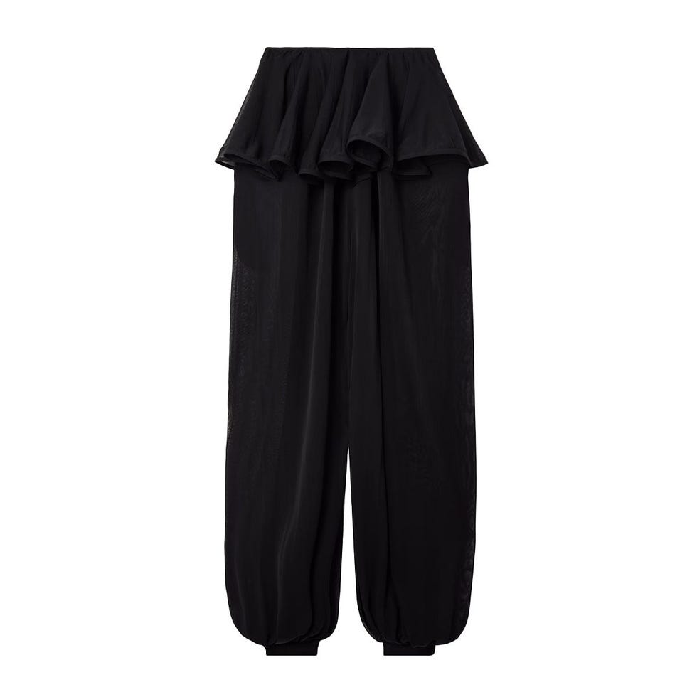 Pantalon à basque transparent