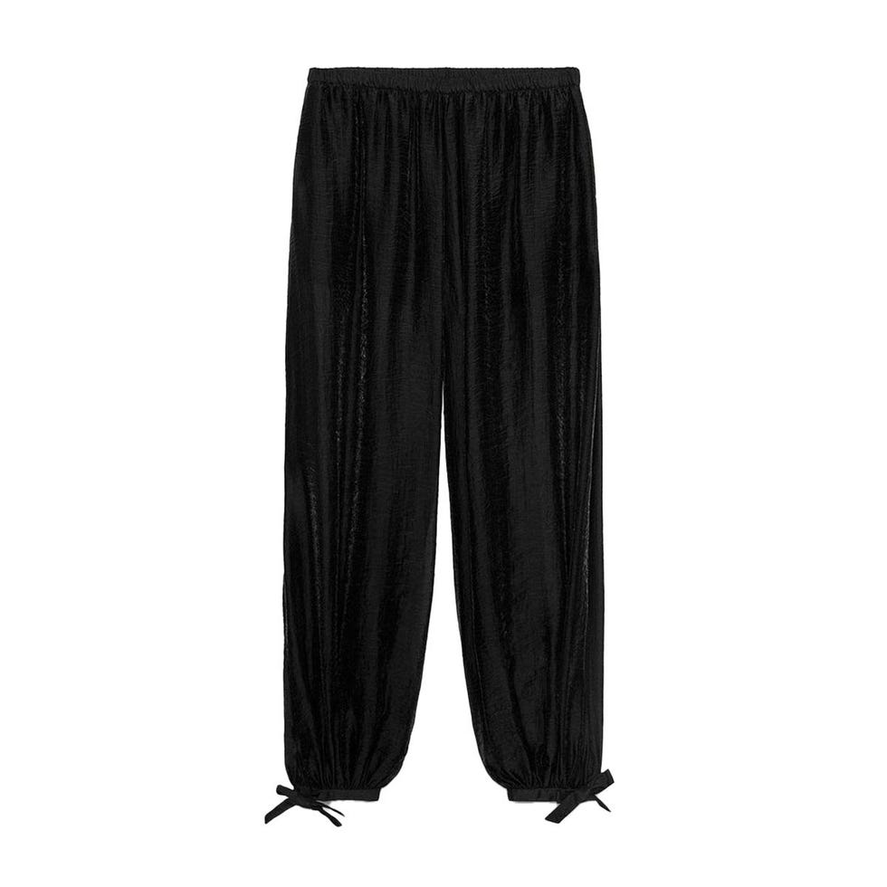 Pantalon ballon à ourlet noué