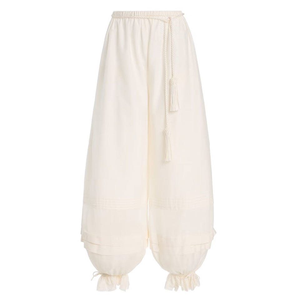 Pantalon exclusif en coton perlé Pantalon exclusif en coton perlé