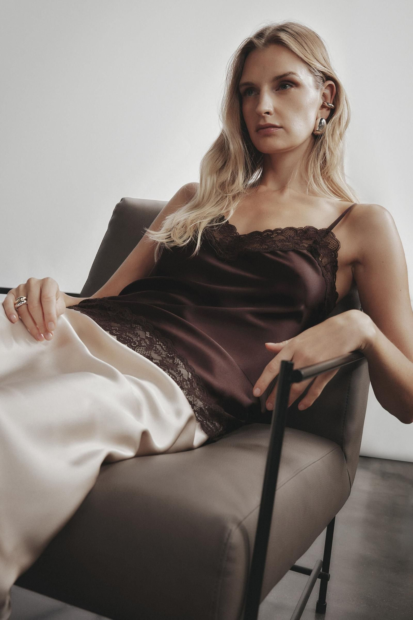 Haut lingerie marron