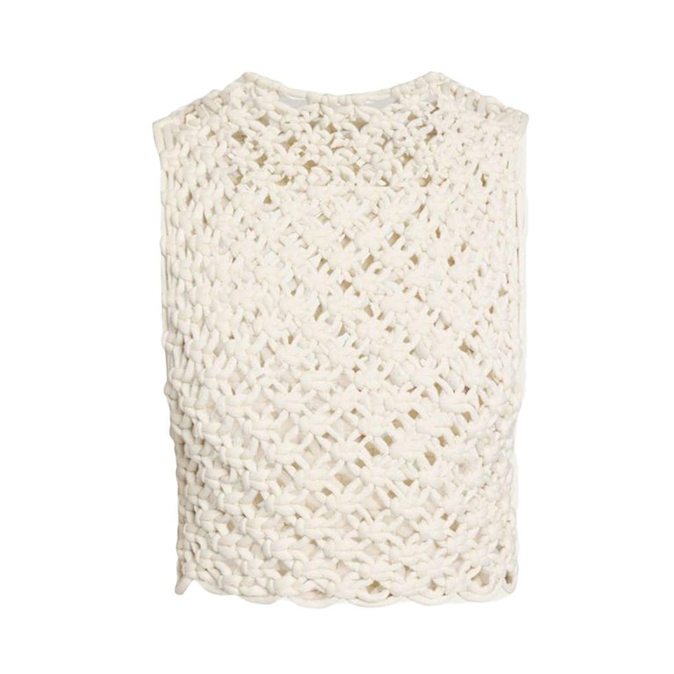 Haut court sans manches en macramé Haut court sans manches en macramé