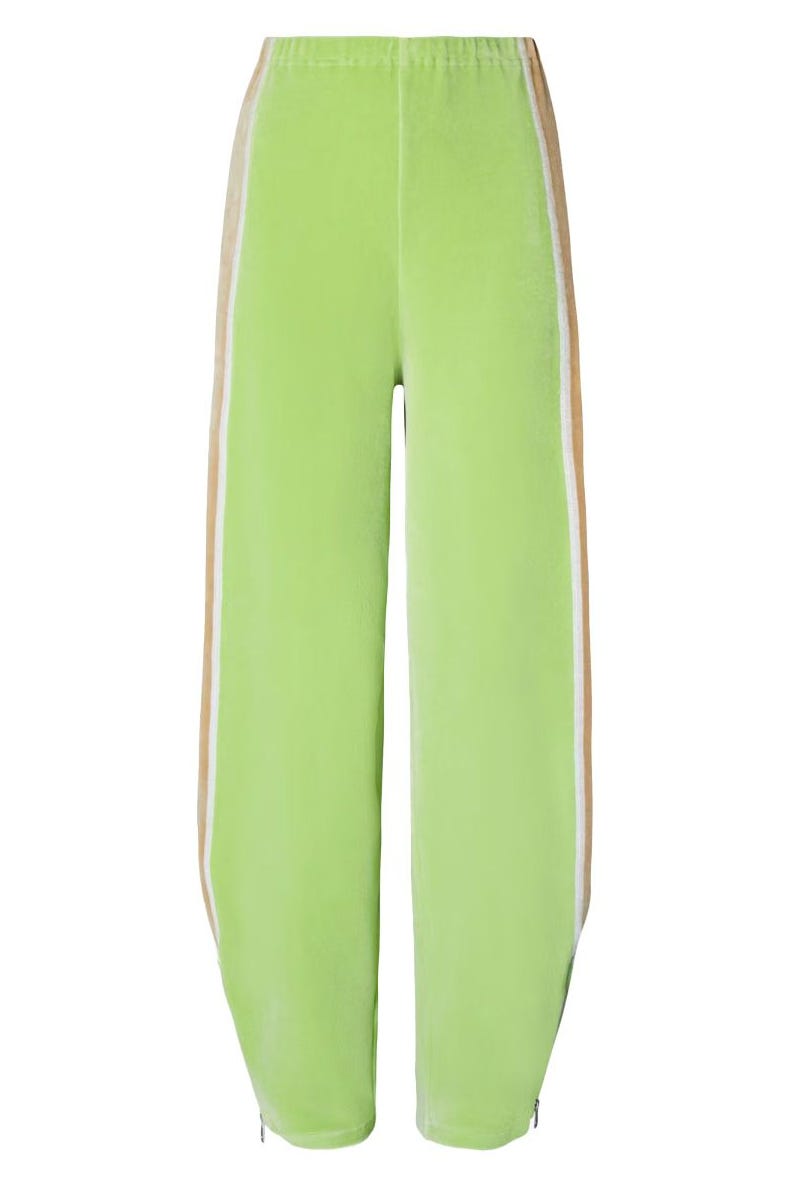 Pantalon de survêtement en velours vert vif Pantalon de survêtement en velours vert vif