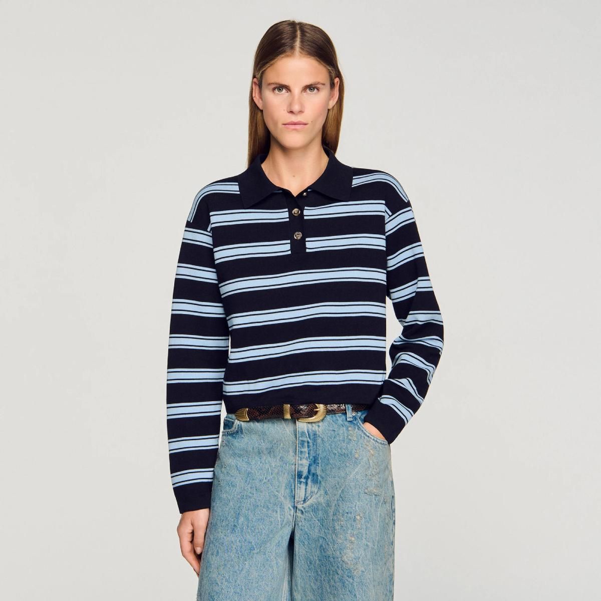 Polo rayé Sandro (215 euros).