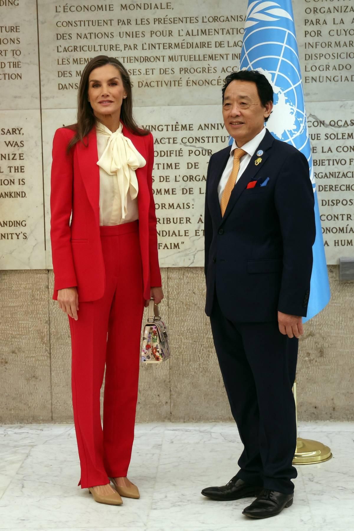 Le look de la reine Letizia pour l'événement de la Journée mondiale de l'alimentation 2025