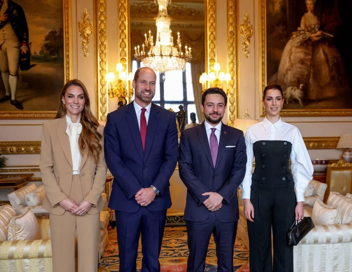 La rencontre des princes de Galles avec les princes de Jordanie au palais de Windsor