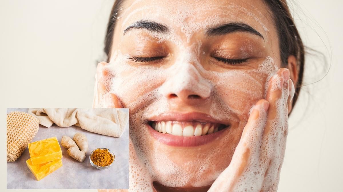 Jabón con cúrcuma para limpiar la cara