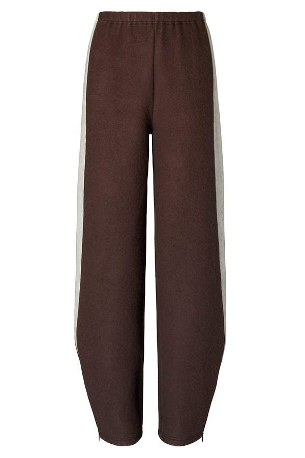 Pantalon de survêtement en jersey japonais en moka / ivoire Pantalon de survêtement en jersey japonais en moka / ivoire