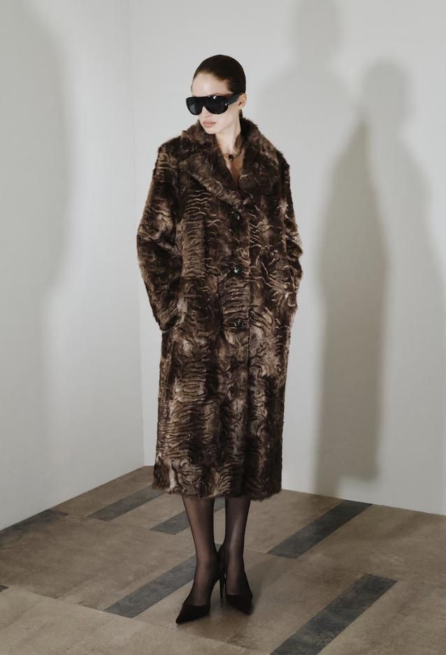 Manteau effet fourrure texturé