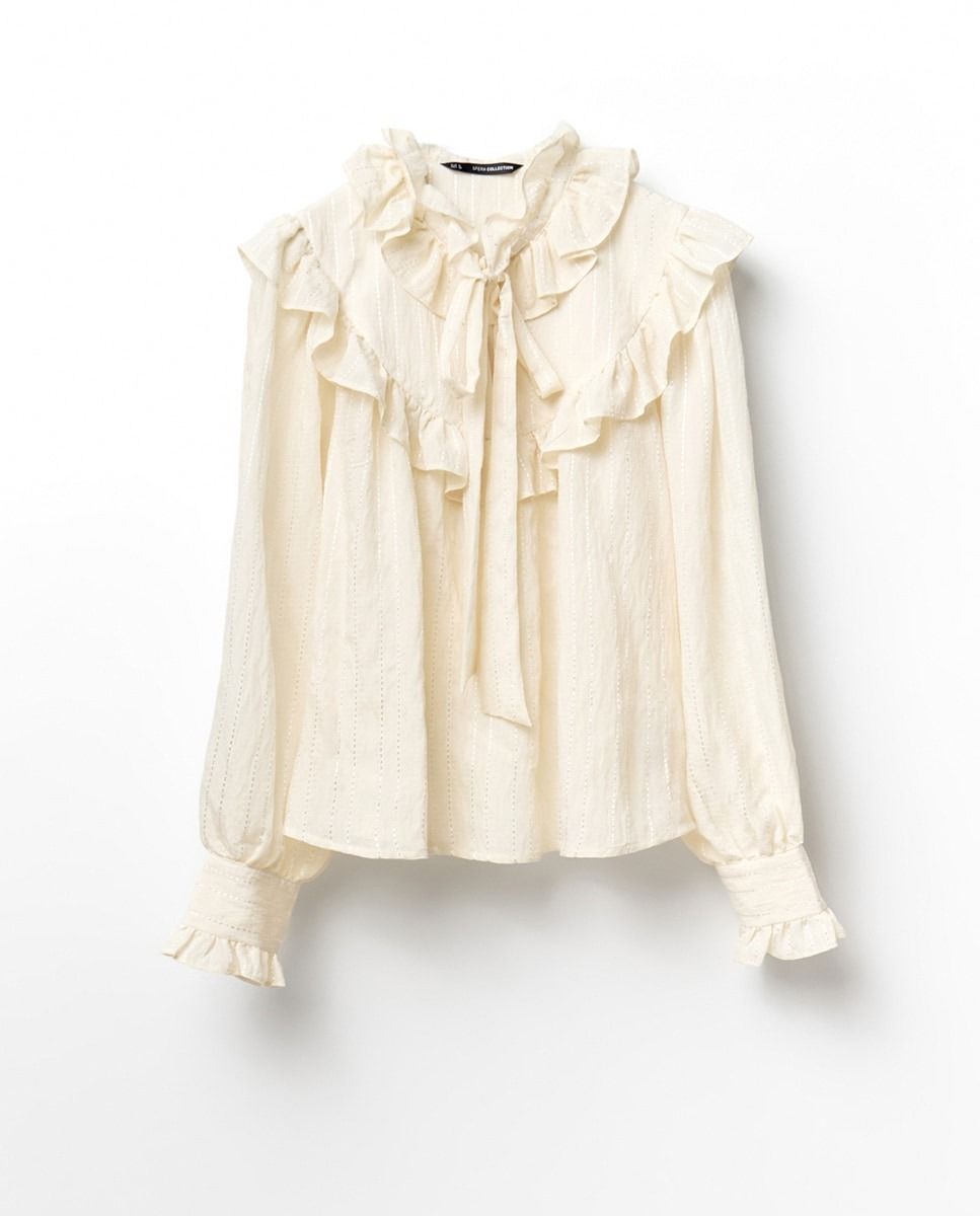 Chemise à manches longues avec détail volant