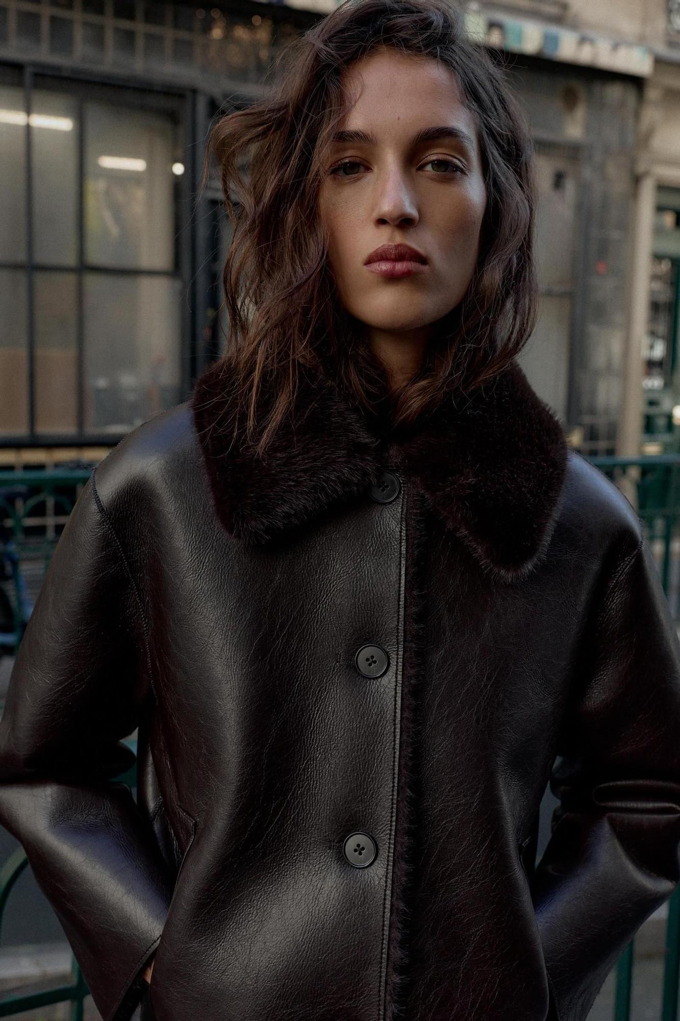 Veste réversible effet fourrure