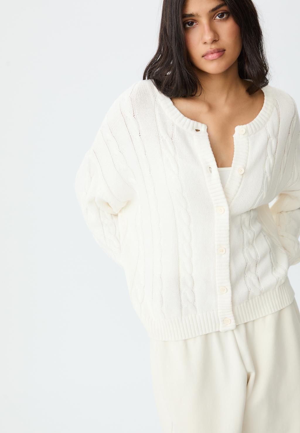 Veste en maille torsadée