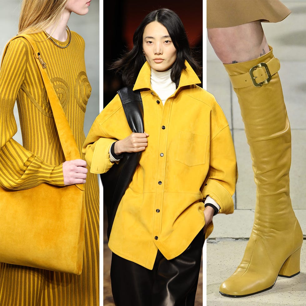 collage de vêtements de couleur jaune foncé