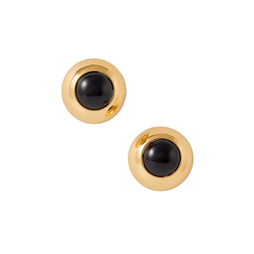 Boucles d'oreilles en onyx plaqué or Bombe Boucles d'oreilles en onyx plaqué or Bombe