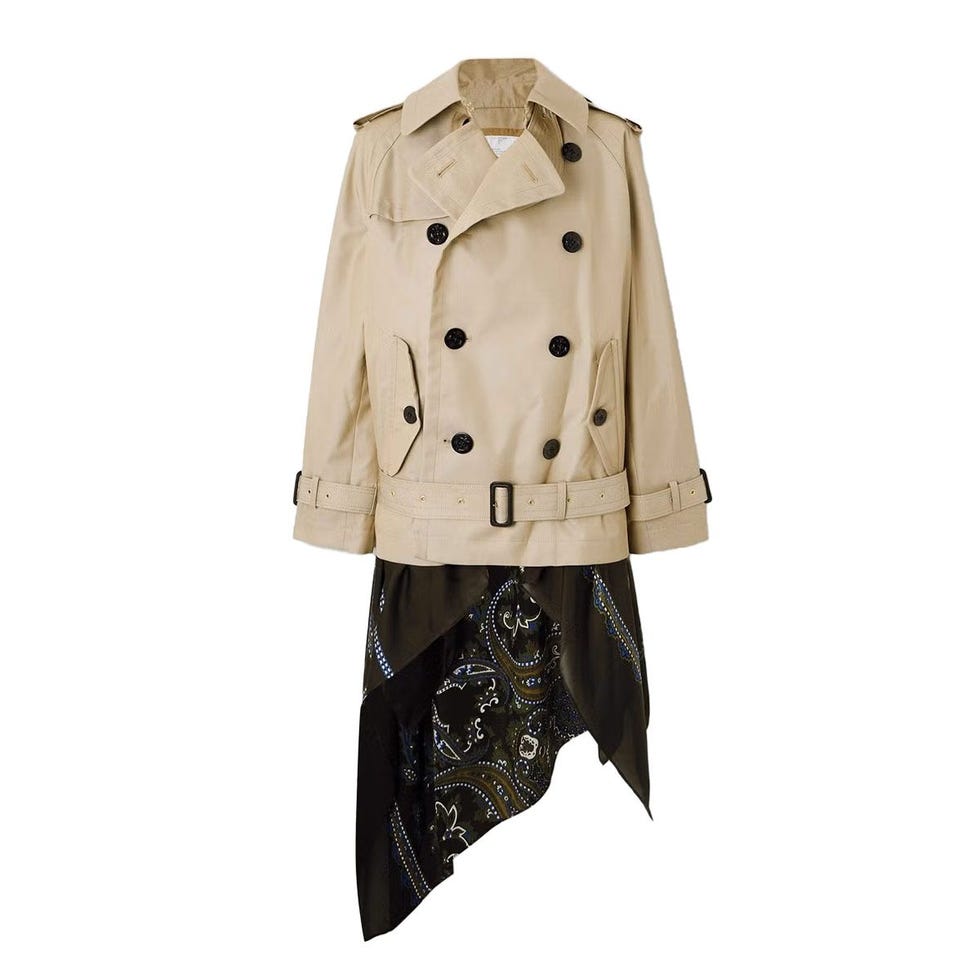 Veste en gabardine foulard à double boutonnage Veste en gabardine foulard à double boutonnage