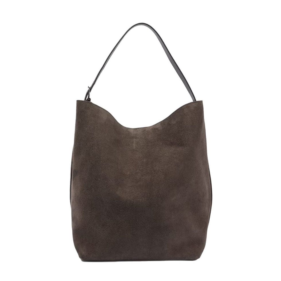 Cabas en daim à ceinture 