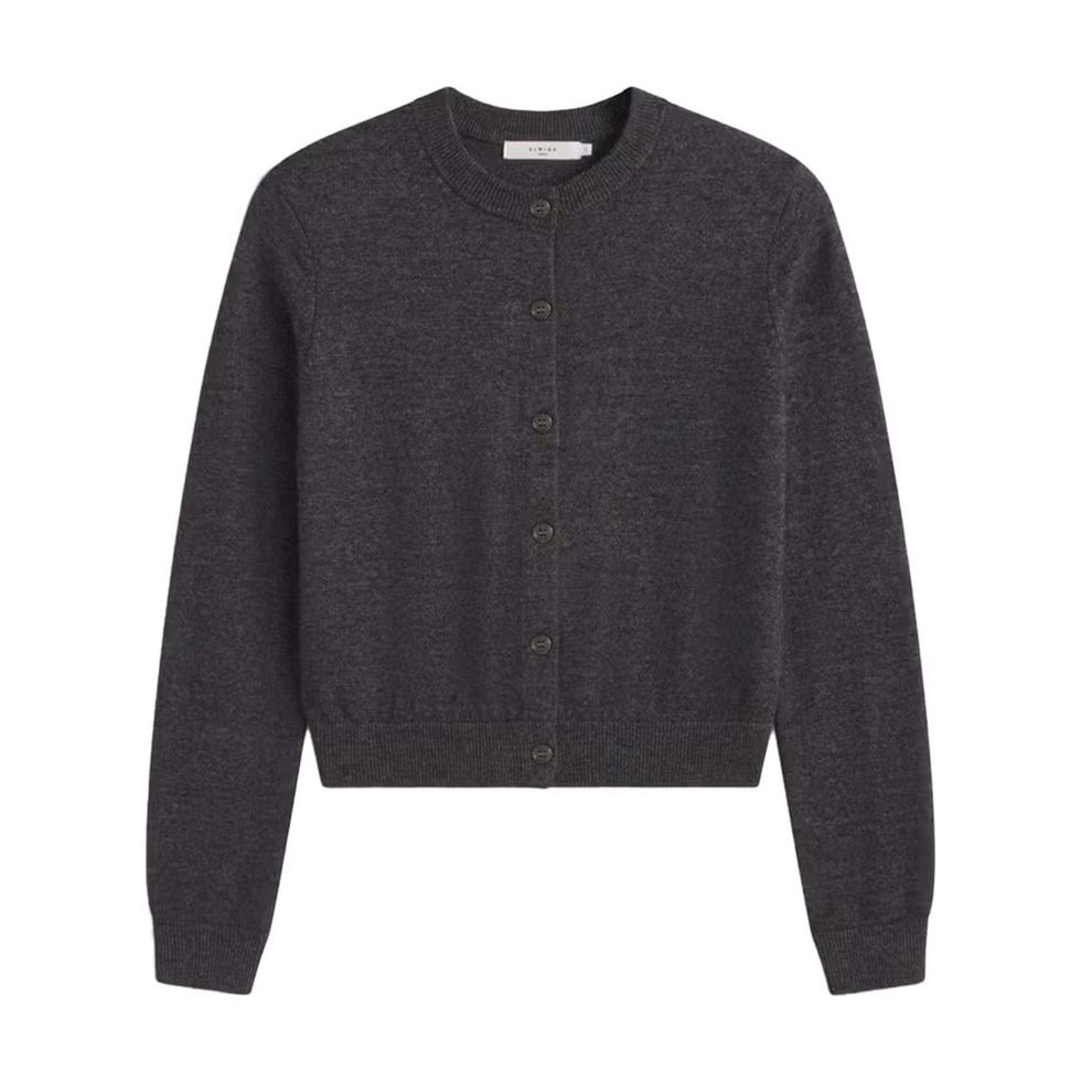 Cardigan classique en laine ras du cou