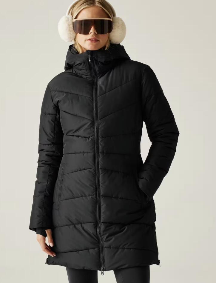 Doudoune isolée noire à col montant