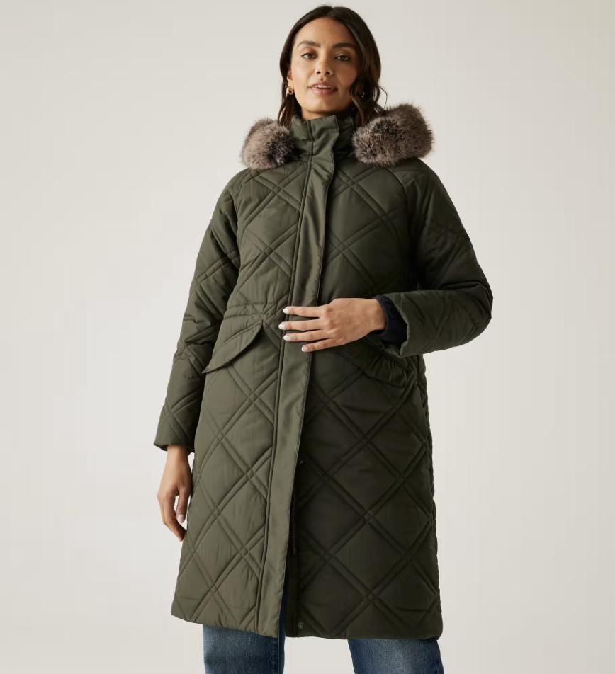 Doudoune imperméable avec capuche en fourrure