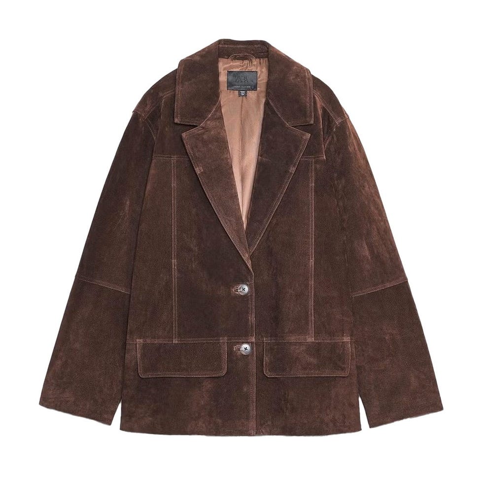 Veste en cuir suédé