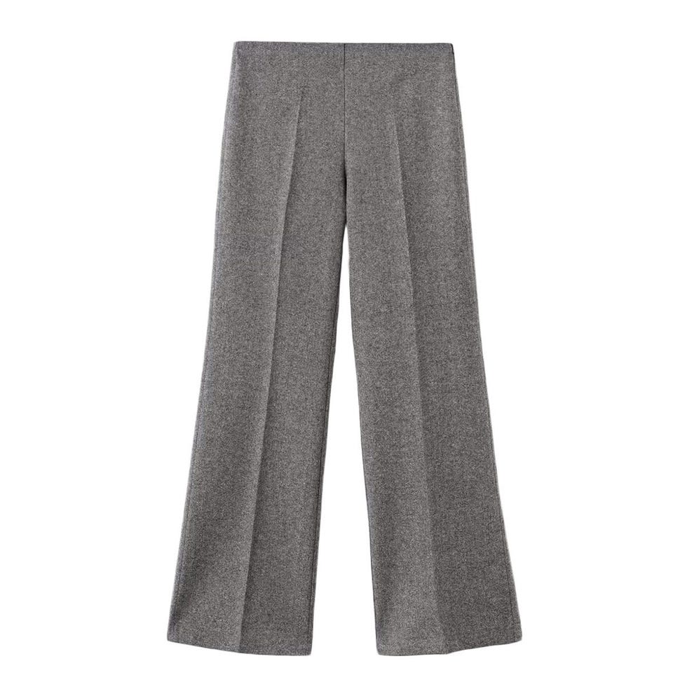 Pantalon en laine mouchetée