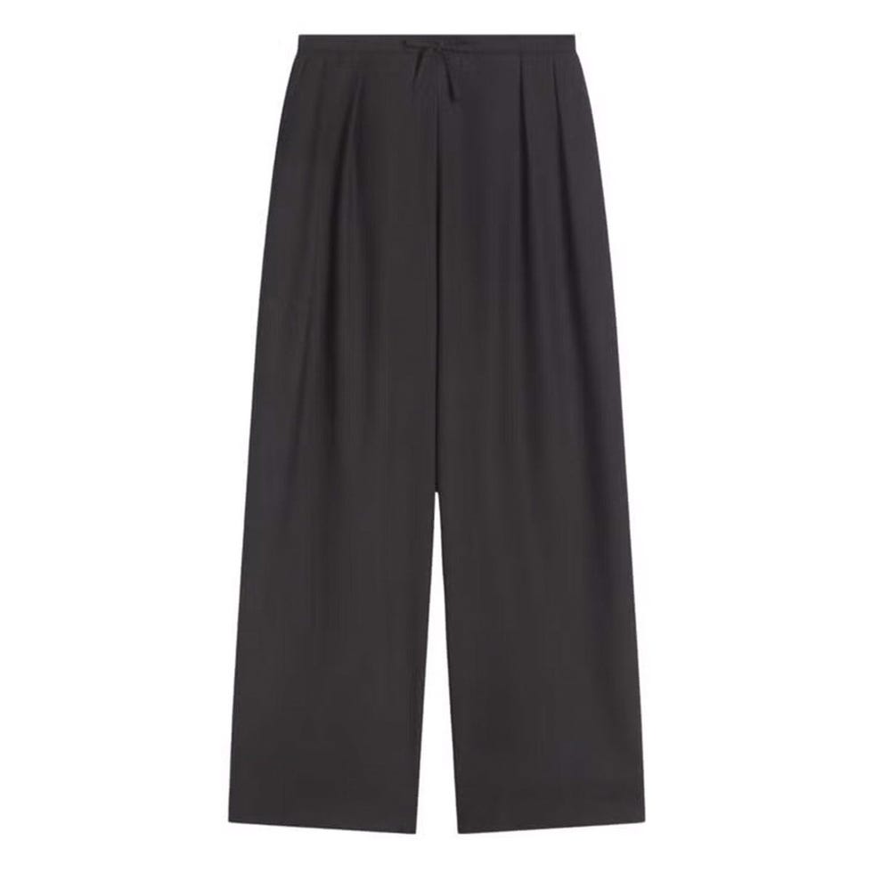 Pantalon en laine à nouer à la taille