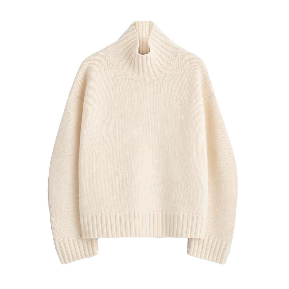 Pull à col cheminée en gros cachemire