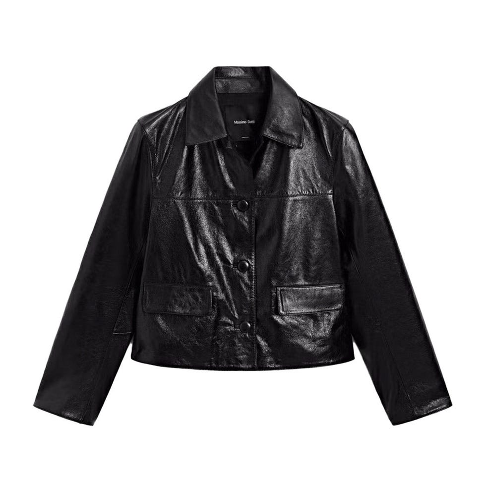 Veste courte en cuir nappa