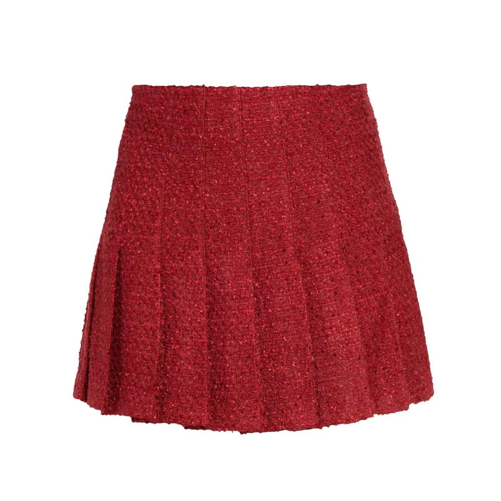 Mini-jupe plissée en tweed Carter