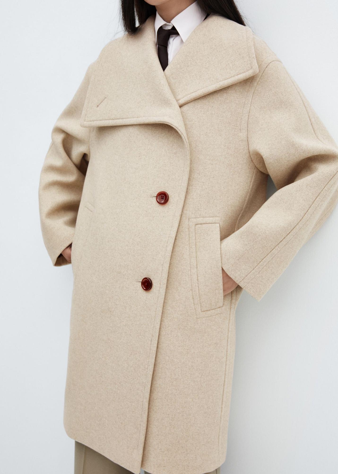 Manteau midi à revers maxi en laine
