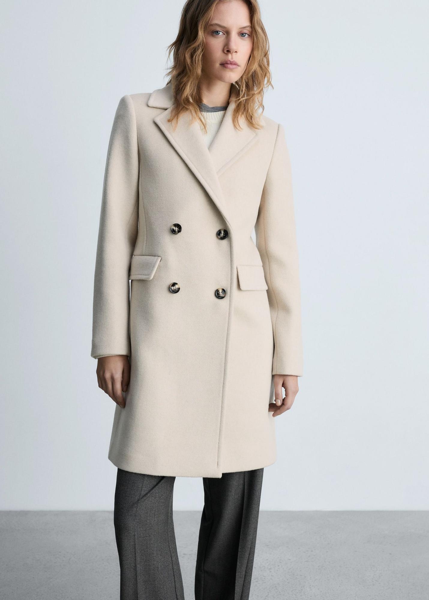 Manteau midi en laine blanche