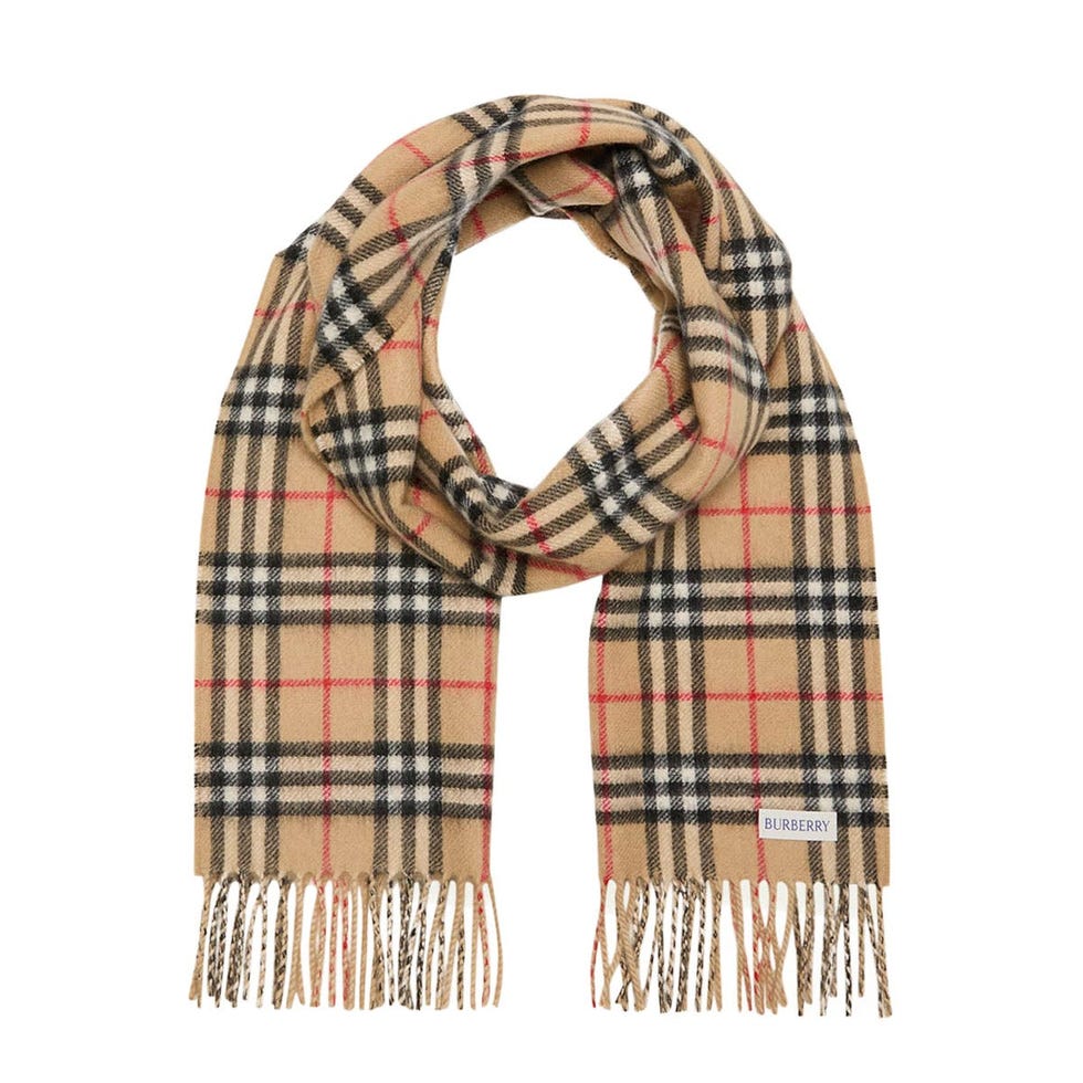 Écharpe en cachemire à carreaux vintage