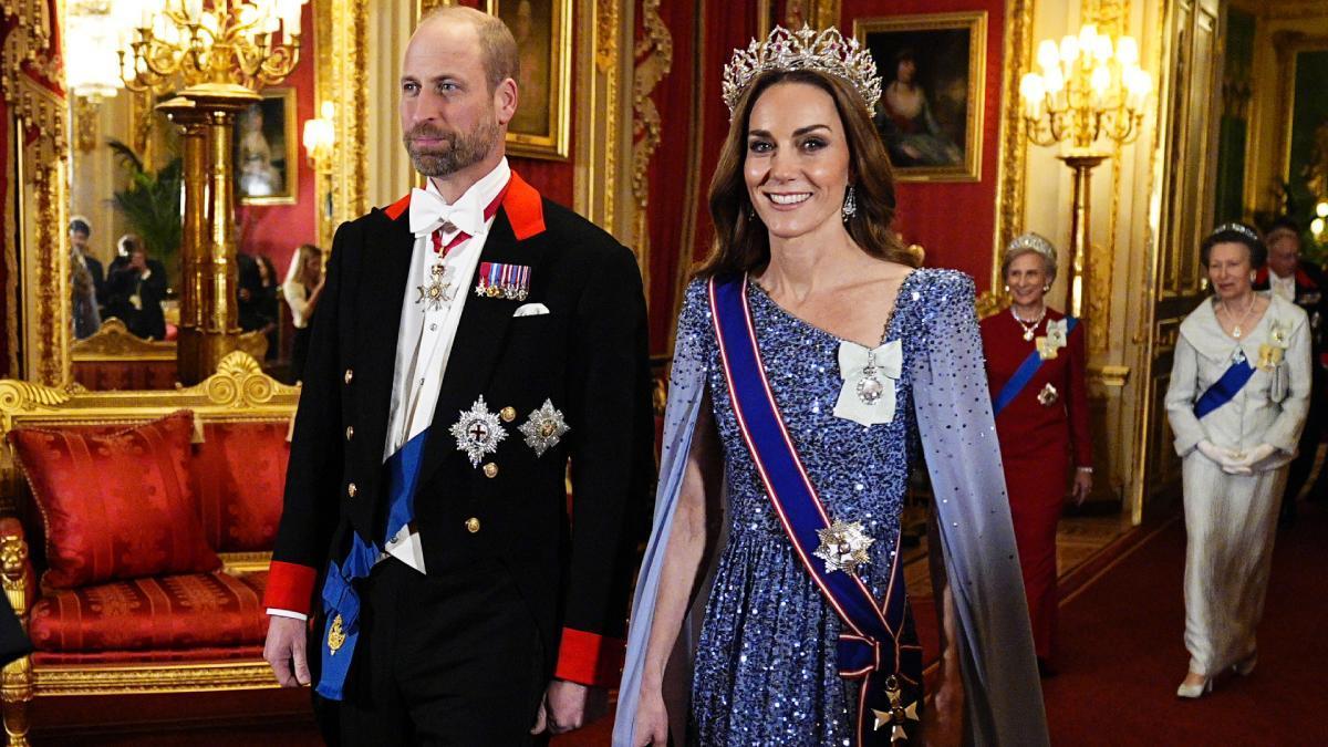 El look de Kate Middleton para la cena de gala con el presidente alemán.