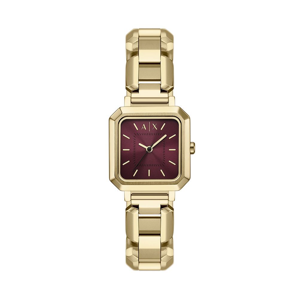 Montre en or bordeaux