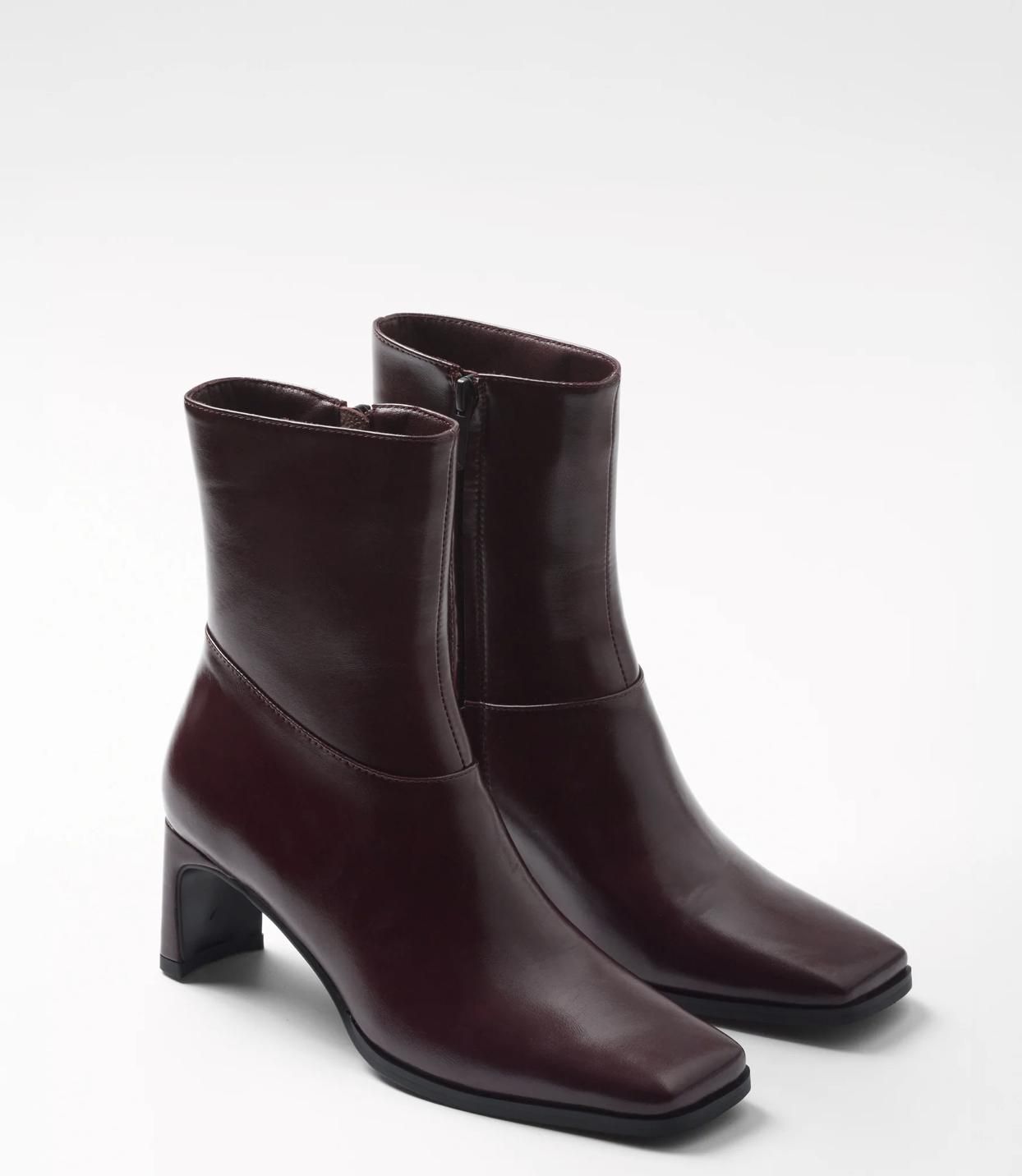 Bottines à talons bordeaux