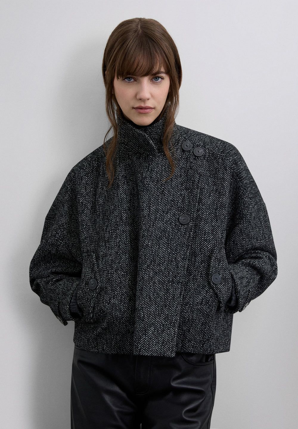 Veste en sergé gris