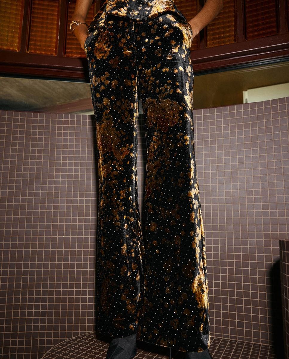 Pantalon en velours brillant