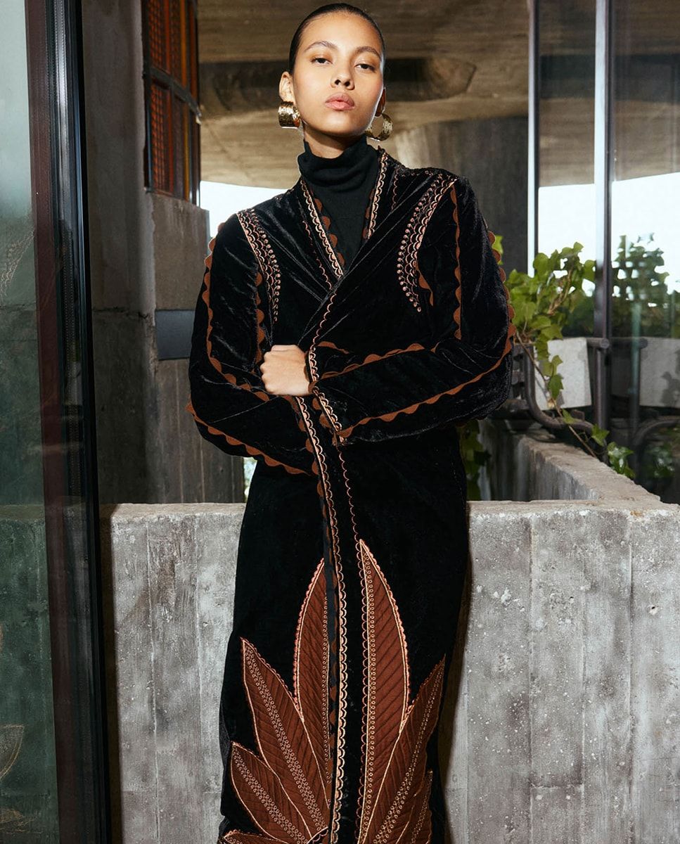 Kimono long en velours