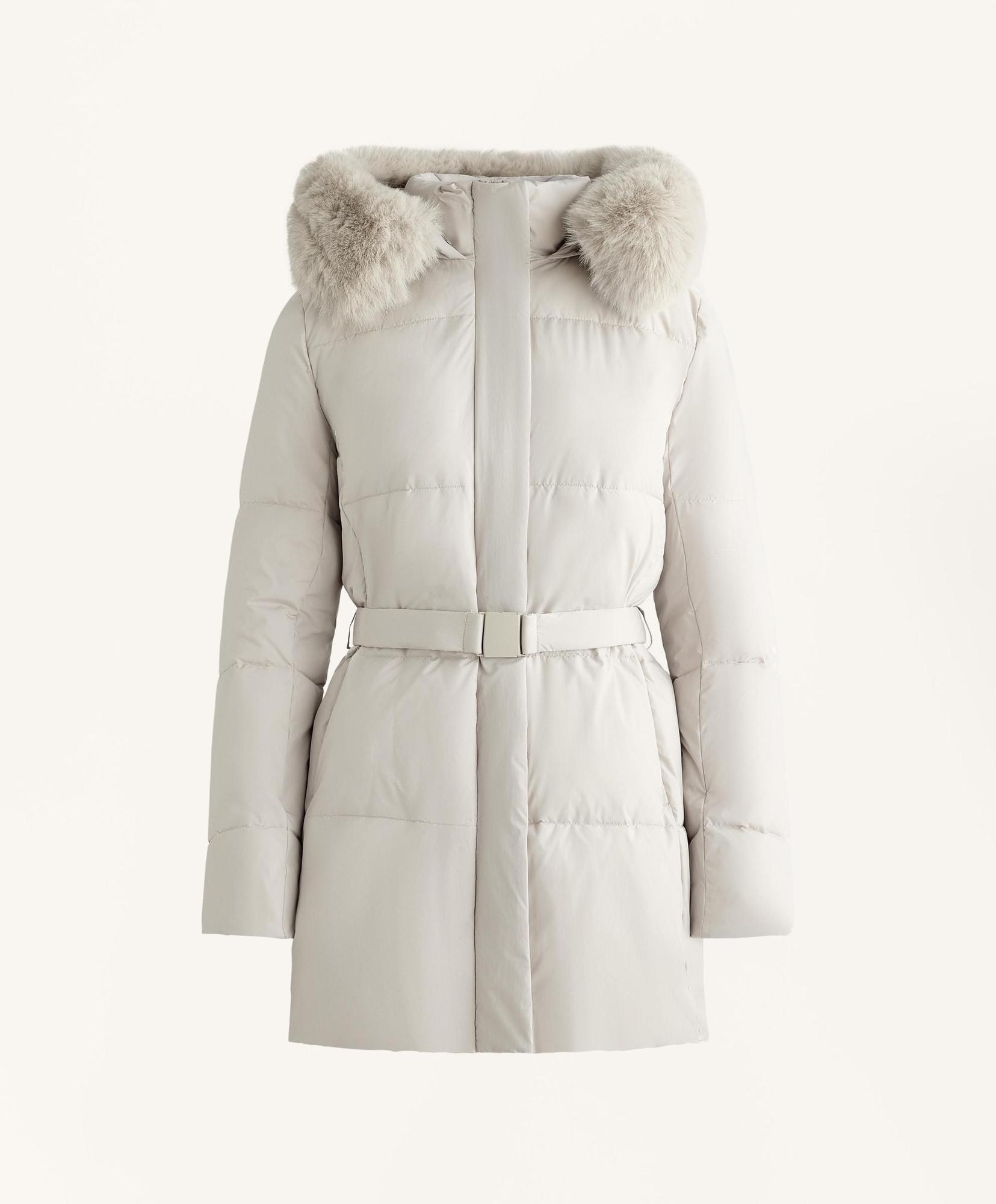 Doudoune blanche avec col fourrure